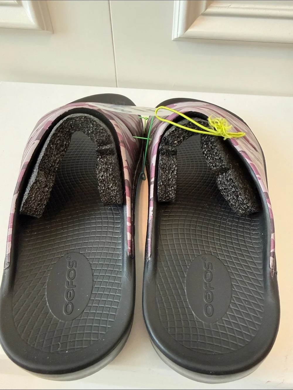 OOFOS Women’s Purple Camo Slide Sandals